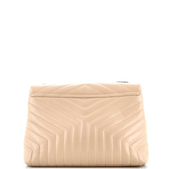 Saint Laurent Loulou Shoulder Bag Matelasse Chevron Leather Large Neutral - Picture 3 of 8